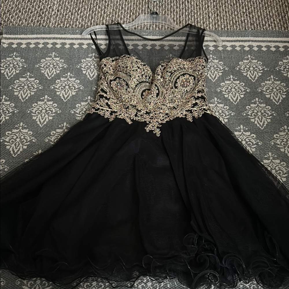 Elegant Black and Gold Dress